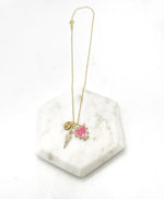 Pink Heart Spike Necklace