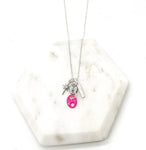 Hot Pink Silver Bar Necklace