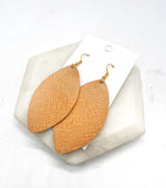 Camel Marquis Leather Earrings