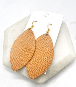 Camel Marquis Leather Earrings