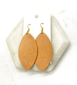 Camel Marquis Leather Earrings