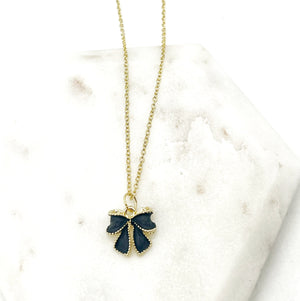 Black Bow Necklace