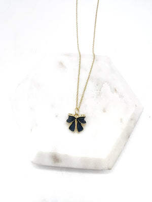 Black Bow Necklace