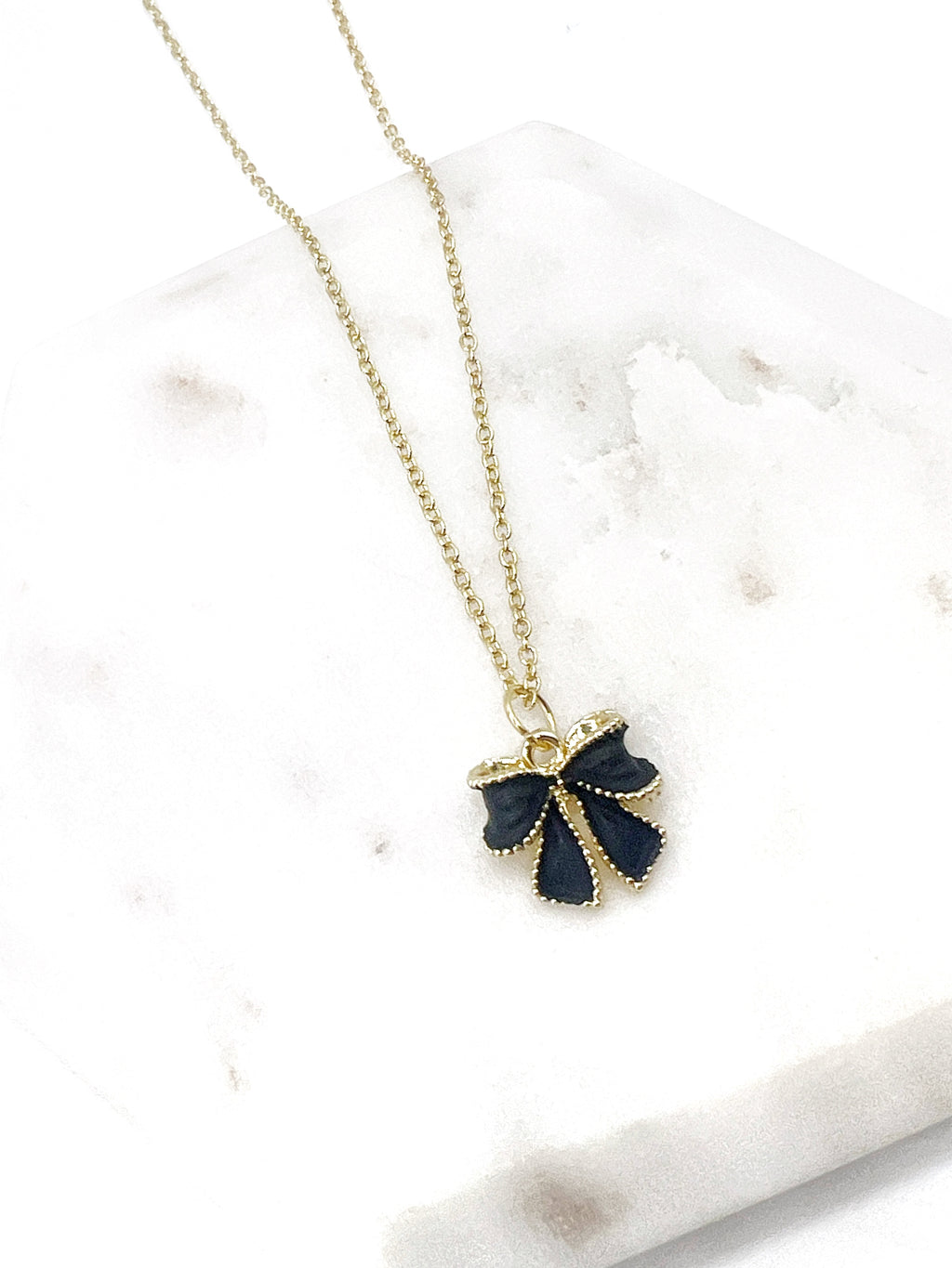 Black Bow Necklace