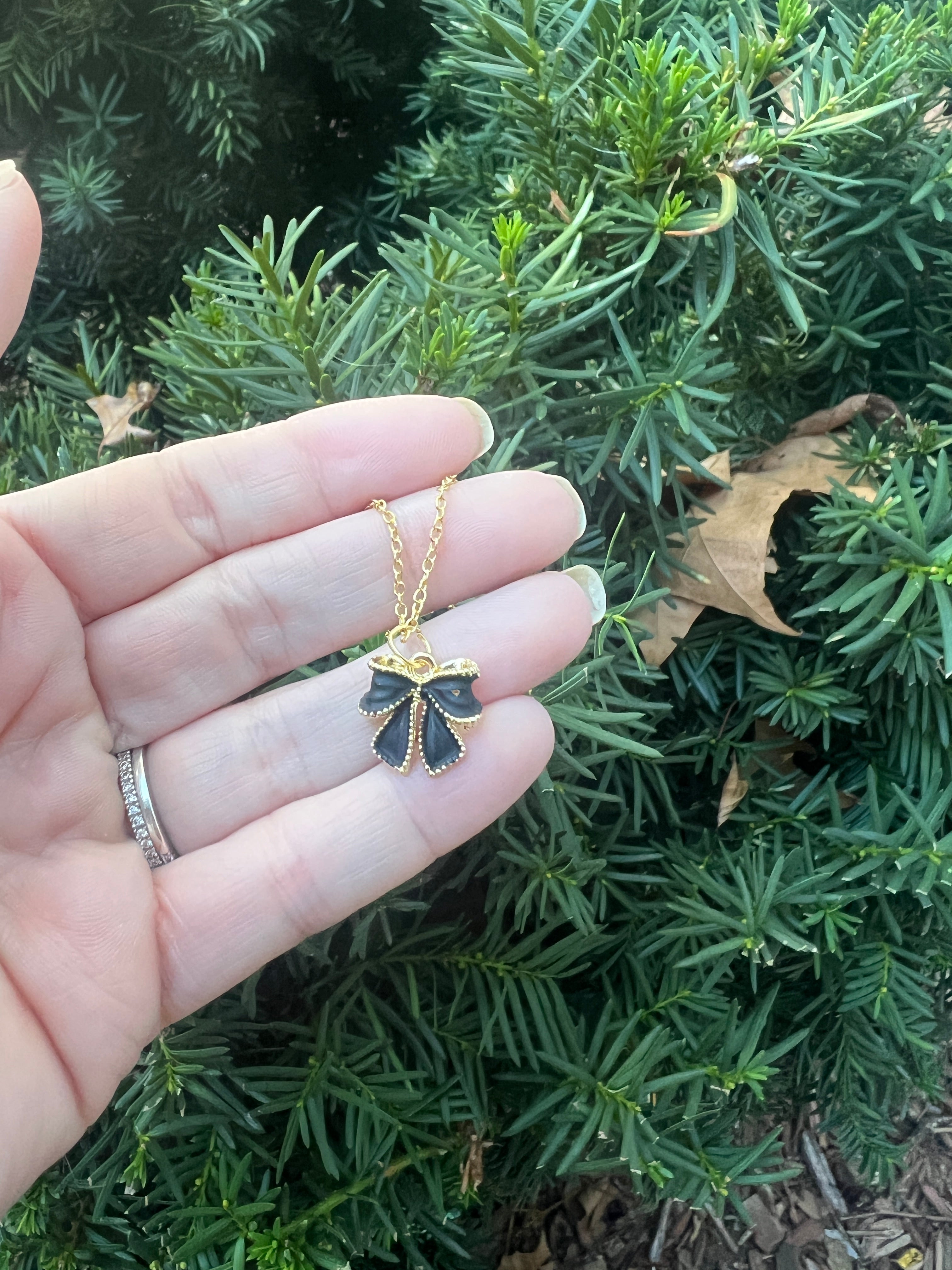 Black Bow Necklace