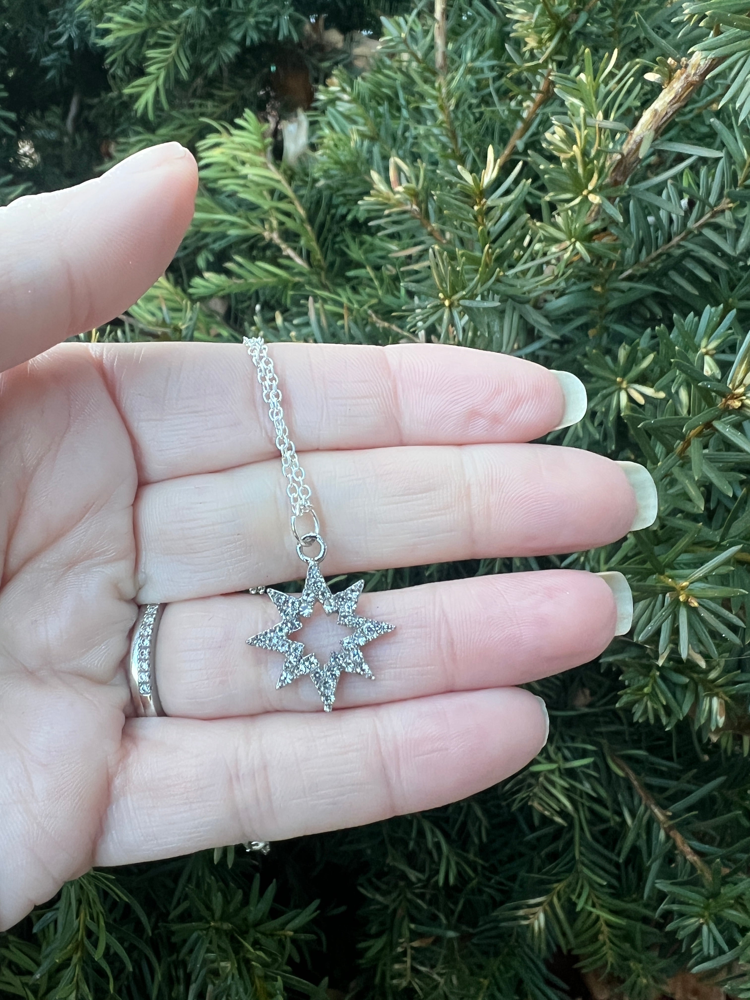 Silver Star CZ Necklace