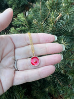 Red Star Enamel Charm Necklace