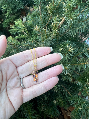 Leaf Enamel Charm Necklace