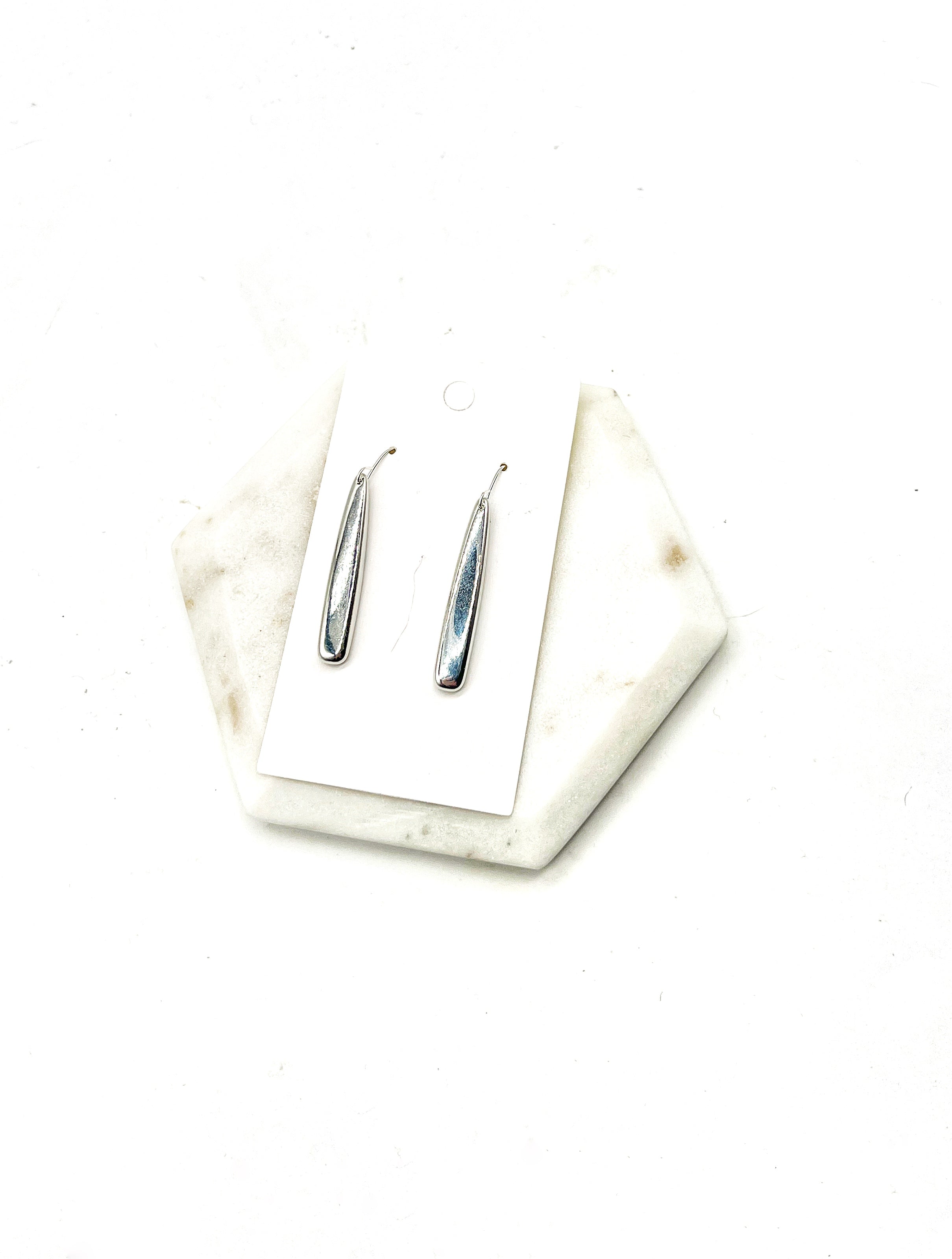 Silver Chrome Pixie Acrylic Earrings