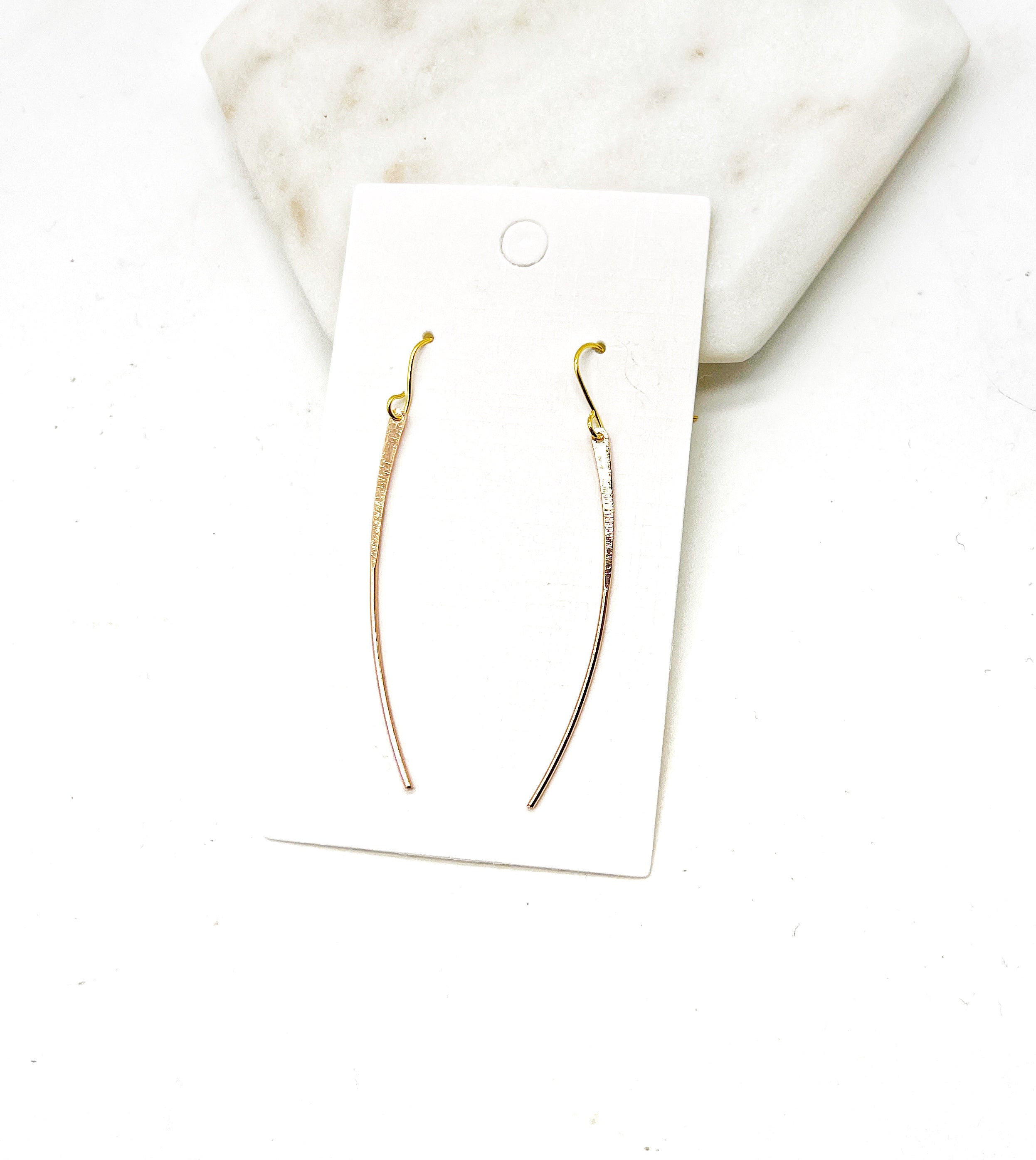 Gold Curved Accent Metal Earrings