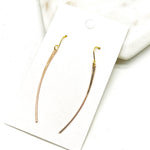 Gold Curved Accent Metal Earrings