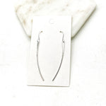 Silver Curved Accent Metal Earrings