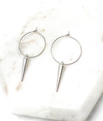 Silver Spike Hoop Earrings