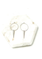 Silver Spike Hoop Earrings