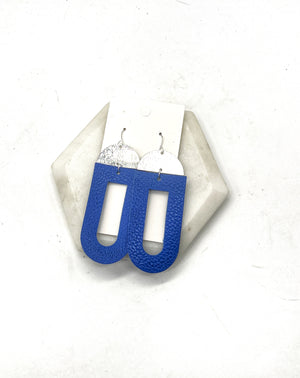 Royal Blue Della Leather Earrings