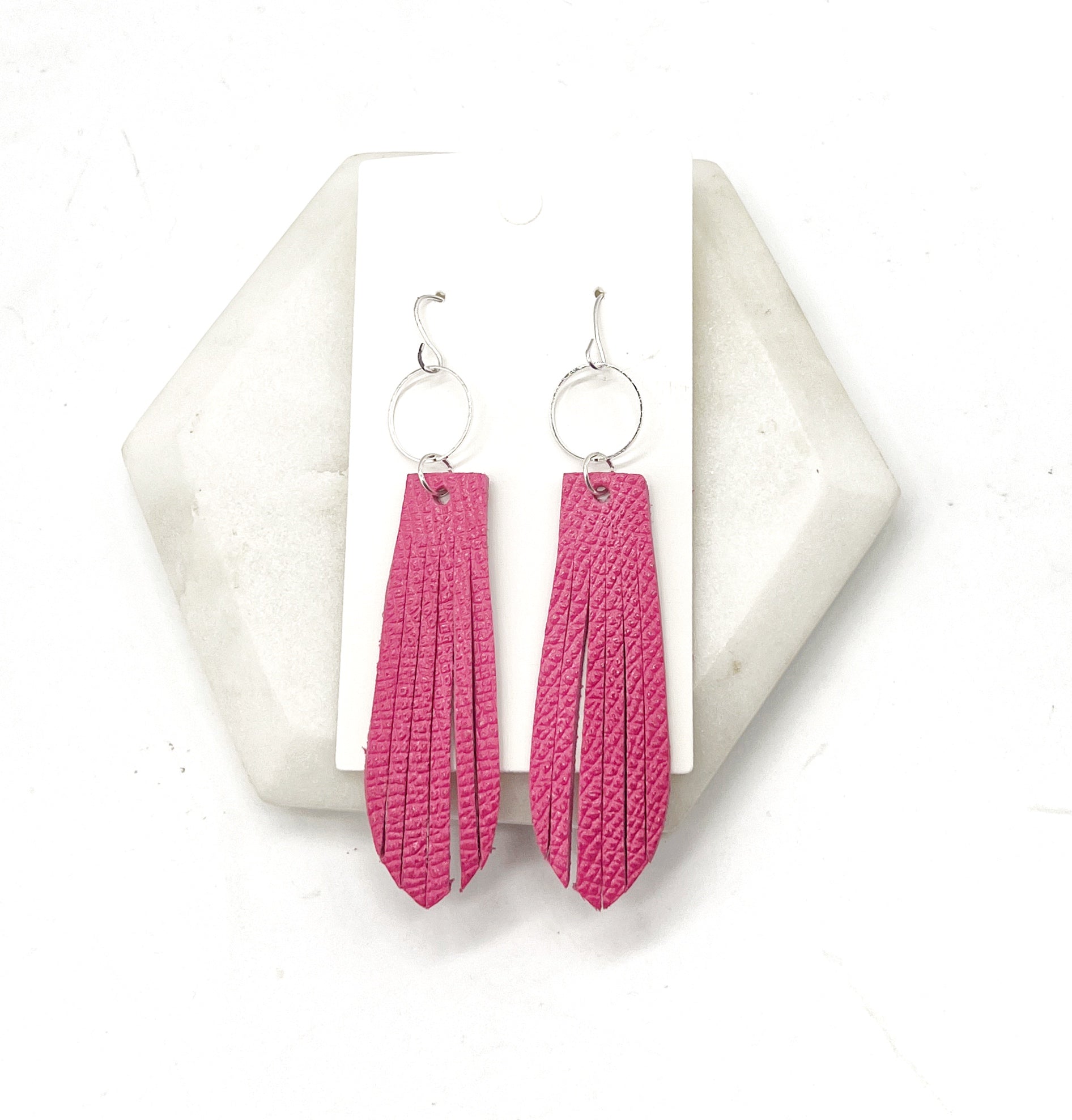 Hot Pink Farrah Fringe Earrings