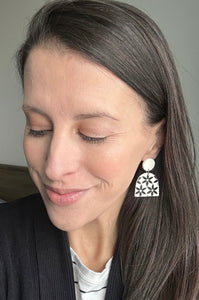 Neutral Floral Deco Earrings