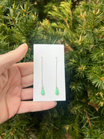 Aqua Green Drop Threader Earrings