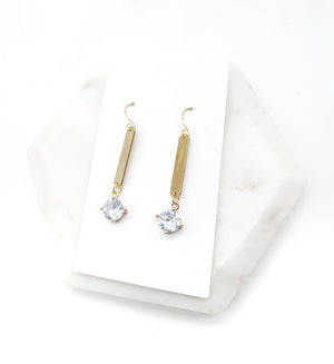 Cora Gold Mini Metal and CZ Drop Earrings