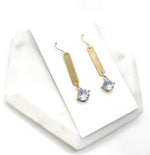 Cora Gold Mini Metal and CZ Drop Earrings