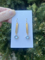 Cora Gold Mini Metal and CZ Drop Earrings