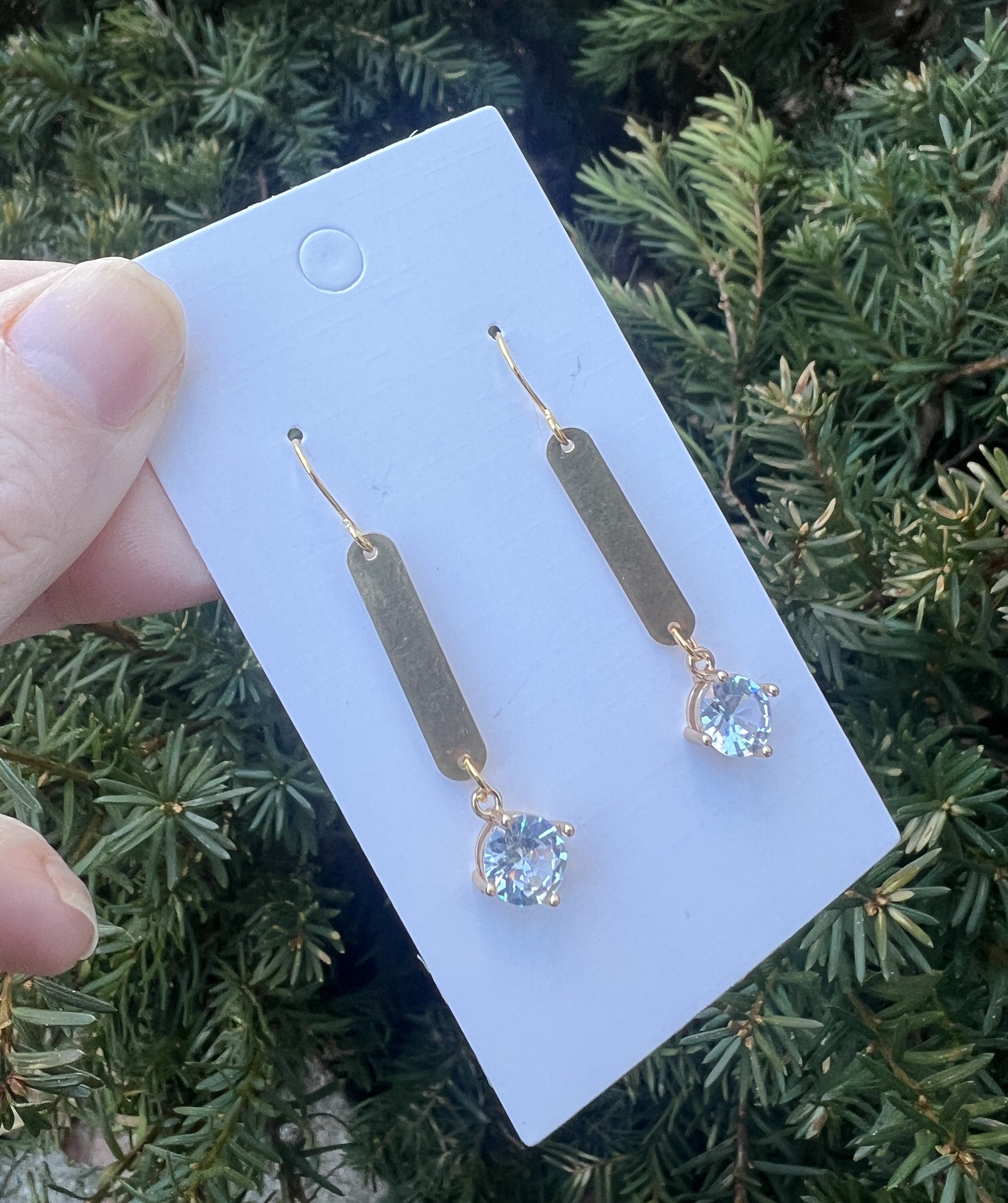 Cora Gold Mini Metal and CZ Drop Earrings