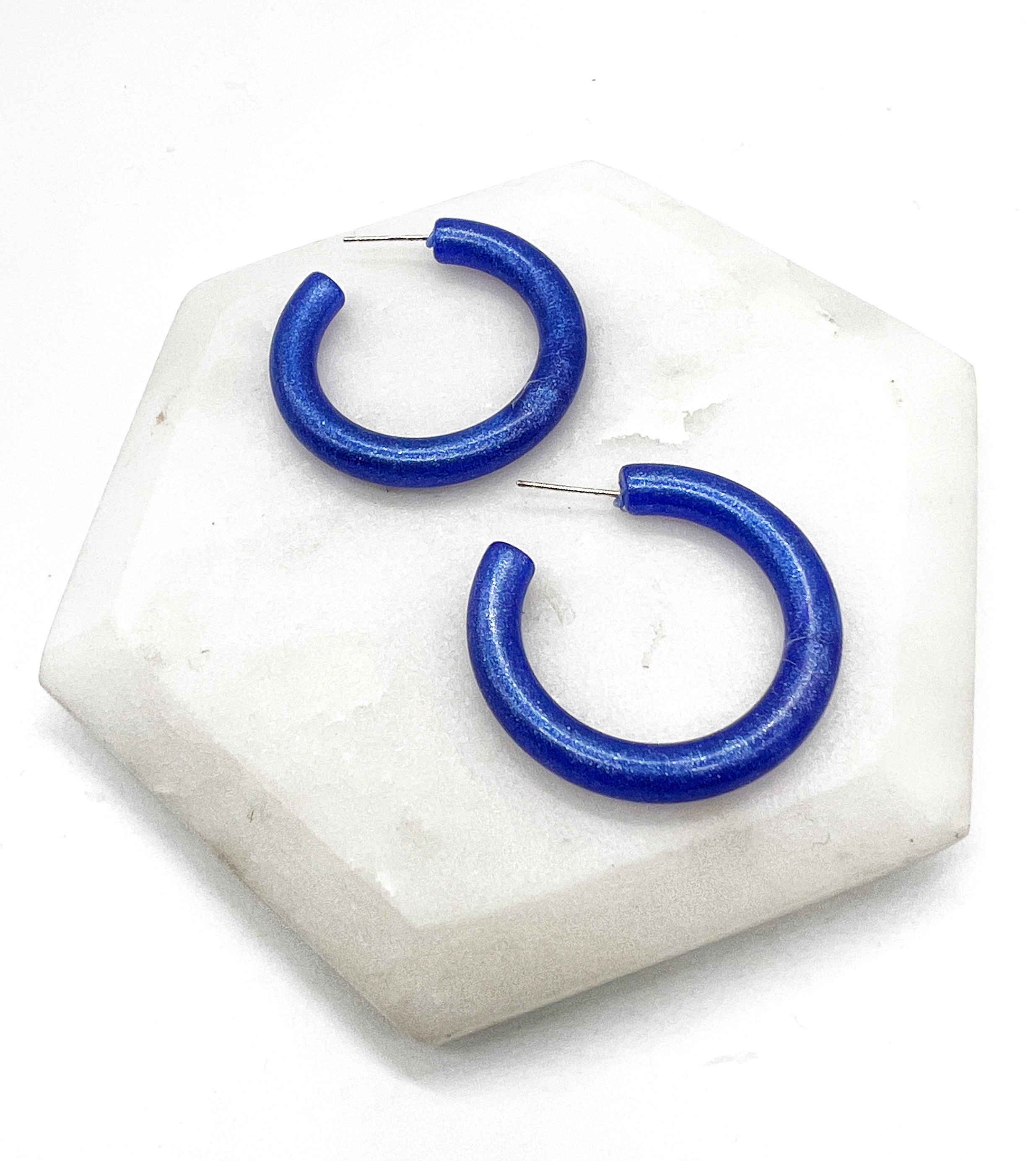 Royal Blue Candy Hoop Earrings