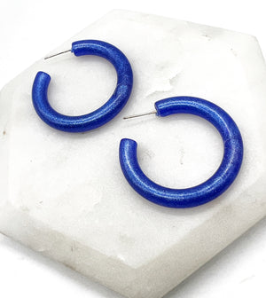 Royal Blue Candy Hoop Earrings