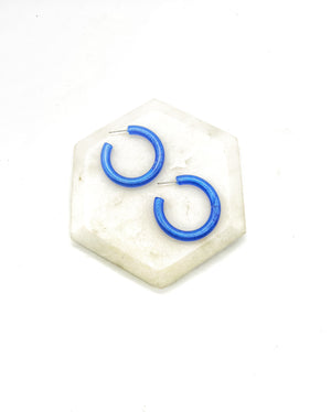 Royal Blue Candy Hoop Earrings