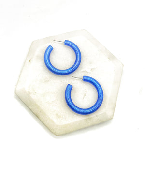 Royal Blue Candy Hoop Earrings