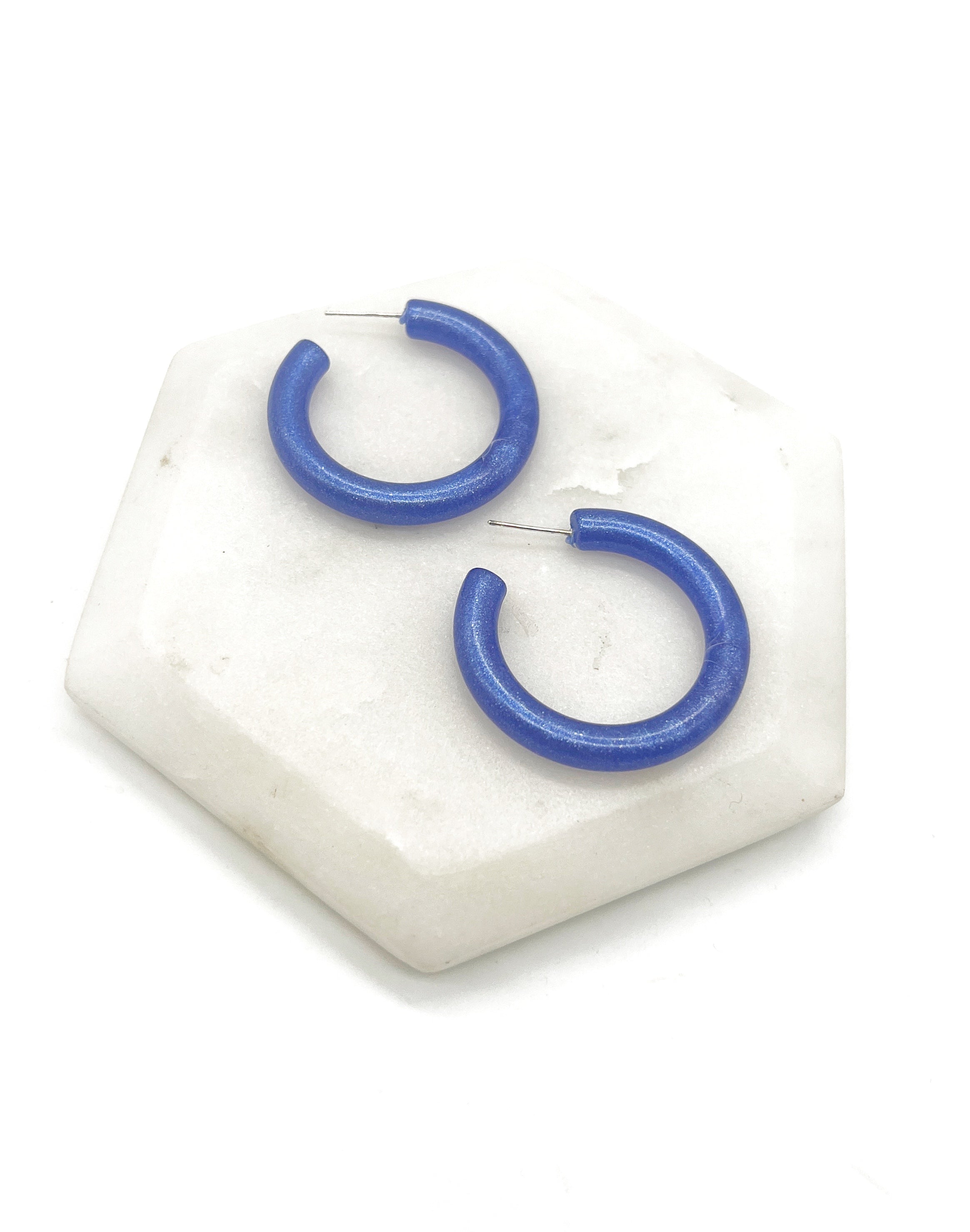 Royal Blue Candy Hoop Earrings