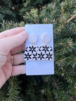 Neutral Floral Deco Earrings