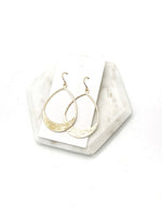 Brushed Gold Oval Metal Earrings