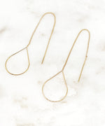 Gold Teardrop Threader Earrings