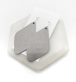 Gunmetal Leather Diamond Earrings