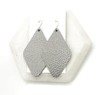 Gunmetal Leather Diamond Earrings