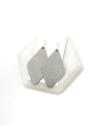 Gunmetal Leather Diamond Earrings