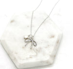 Silver Bow Pearl Necklace