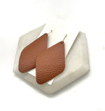 Brown Leather Diamond Earrings