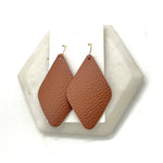 Brown Leather Diamond Earrings