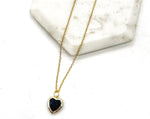 Black Crystal Heart Necklace