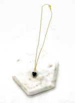 Black Crystal Heart Necklace