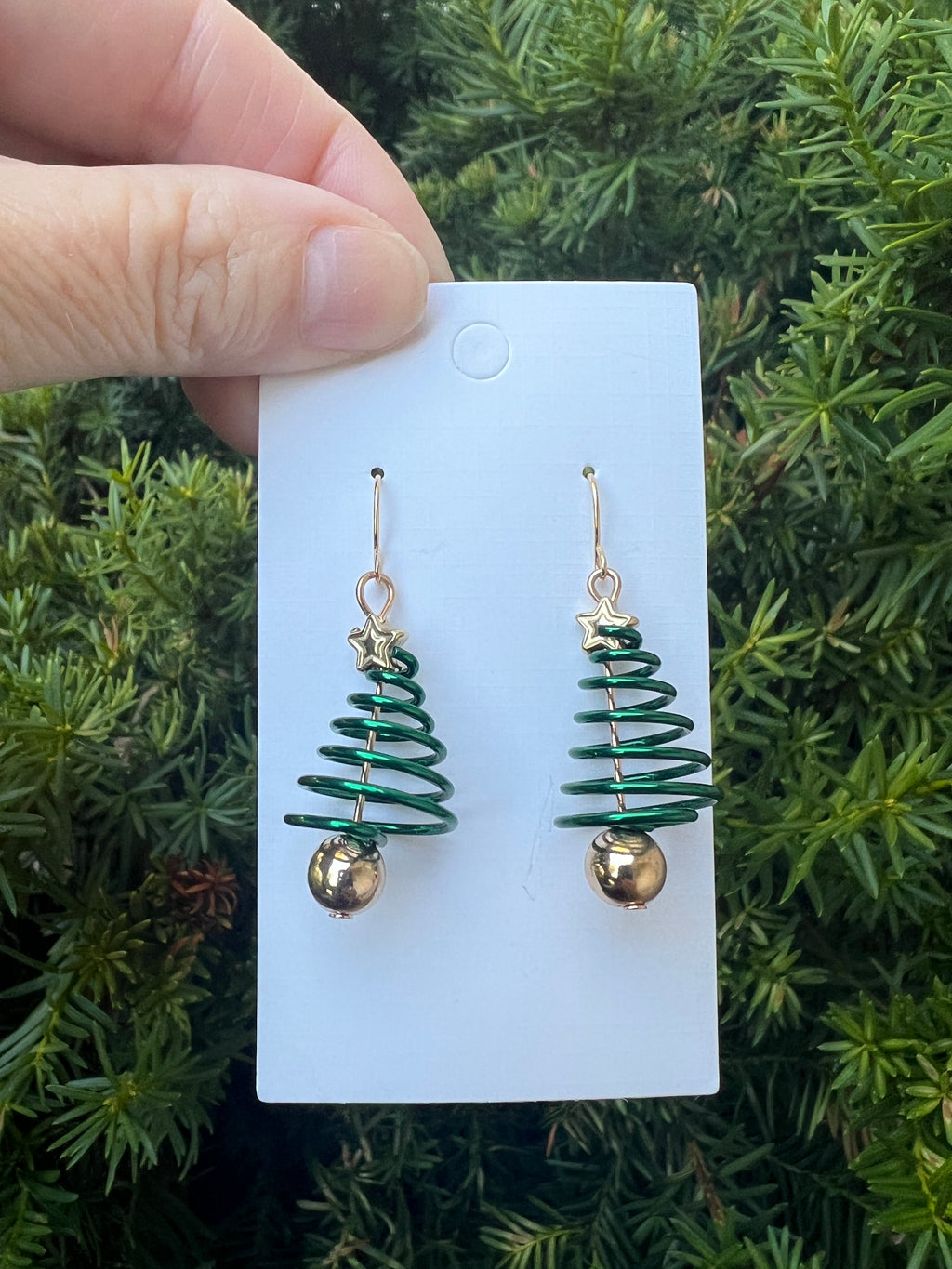 Christmas Tree Swirl Earrings