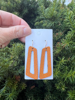 Mustard Yellow Parallelogram Leather Earrings