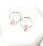 Light Pink Seaglass Hoop Earrings