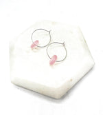 Light Pink Seaglass Hoop Earrings