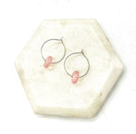 Light Pink Seaglass Hoop Earrings