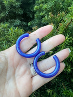 Royal Blue Candy Hoop Earrings