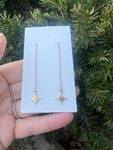 Gold Star Threader Earrings