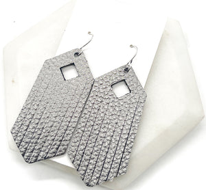 Gunmetal Diamond Fringe Leather Earrings